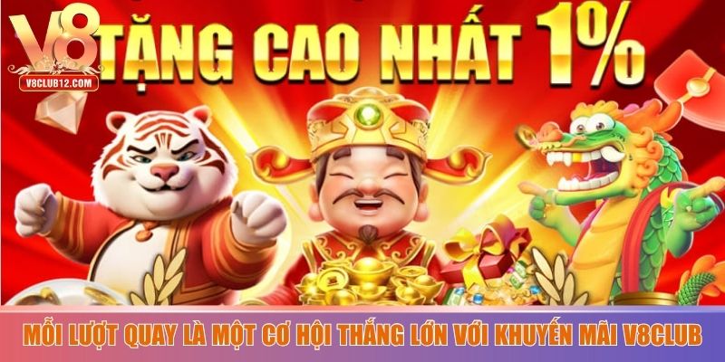Mỗi lượt quay là một cơ hội thắng lớn với khuyến mãi V8club