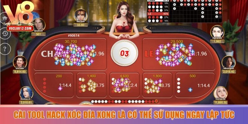 Cài Tool hack xóc đĩa xong là có thể sử dụng ngay lập tức